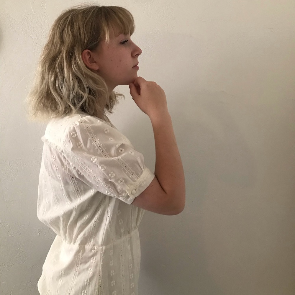Floral Embroidered Sheer Blouse